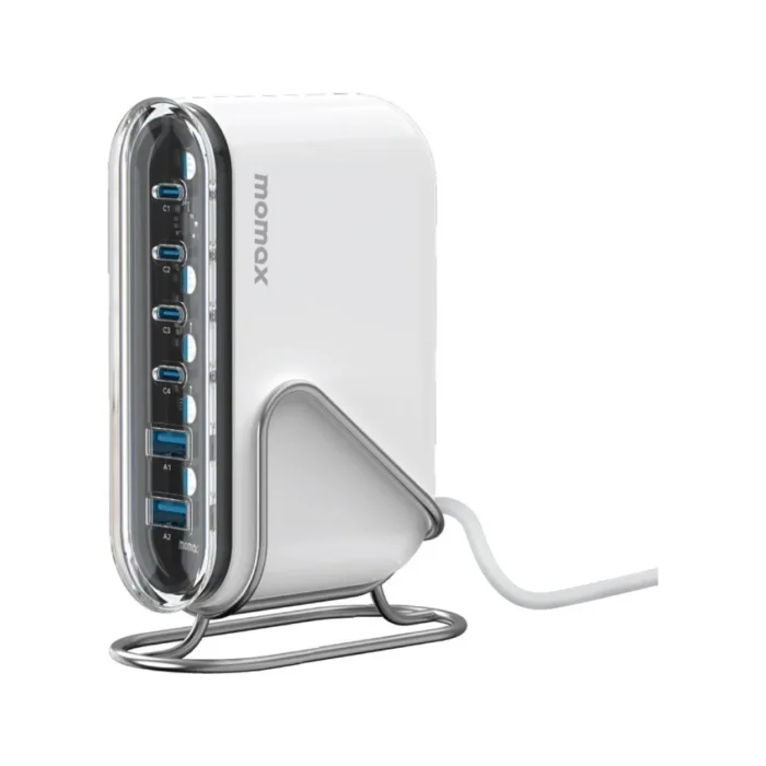 Momax Desktop Charger 120W 2A 4C GaN UK 1-Charge Flow+ - White