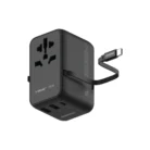 Momax Travel Adaptor 1-World+ 3-Port 2A 1C + Built-in USB C PD 25W - Black