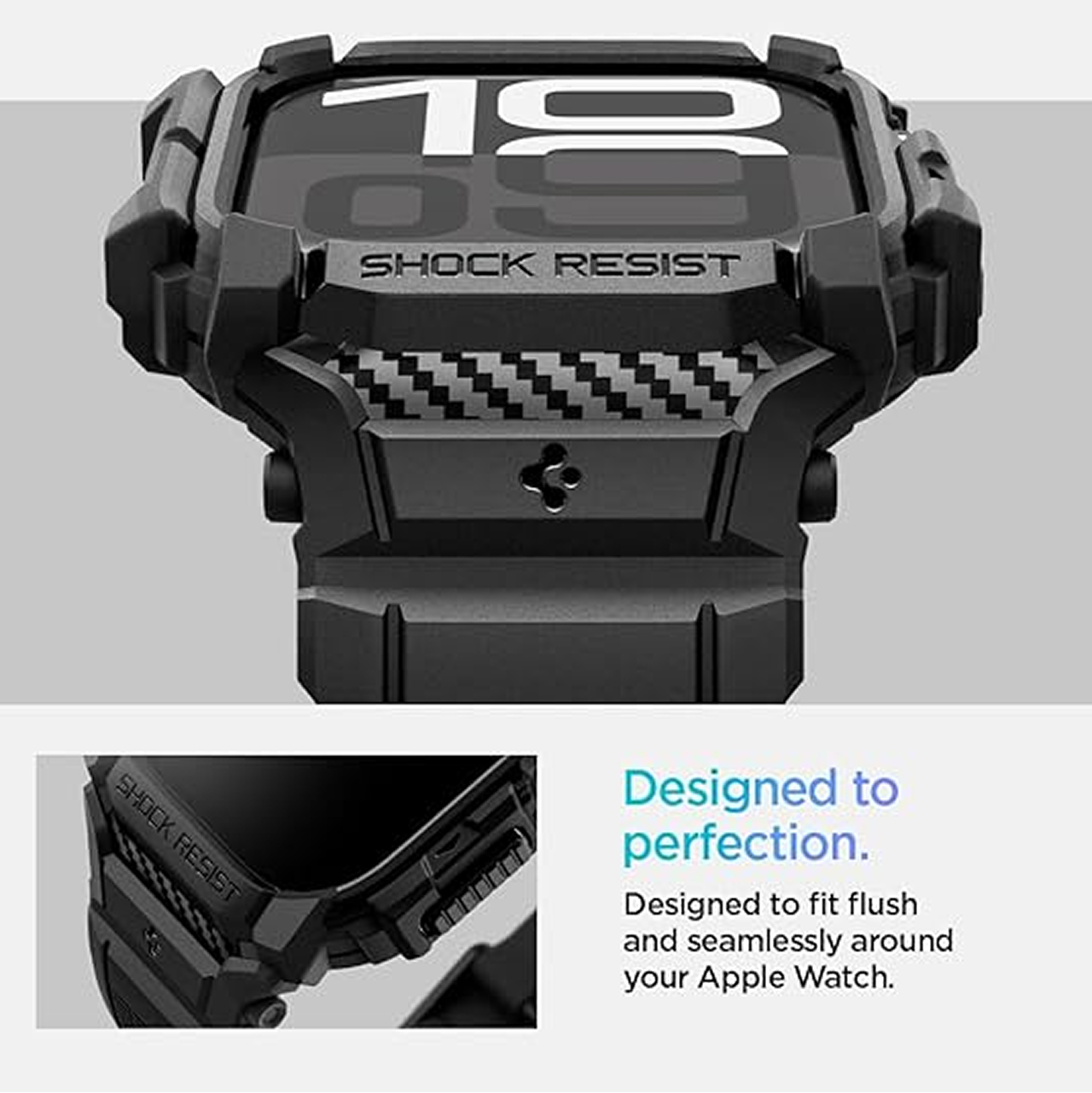 Case Strap Apple Watch 9/8/SE 2 45/44/41/40mm Spigen Rugged Armor Pro - Gambar 2