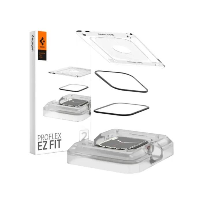 Spigen Apple Watch 41mm Screen Protector with Tray 2 Pack ProFlex EZ Fit
