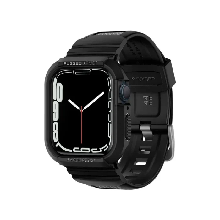Spigen Apple Watch 45mm : 44mm (Series 9 : 8 : 7 : 6 : 5 : 4 : SE 2 : SE 1) Case Strap Rugged Armor Pro - Black Spigen Apple Watch 45mm / 44mm (Series 9 / 8 / 7 / 6 / 5 / 4 / SE 2 / SE 1) Case Strap Rugged Armor Pro - Black