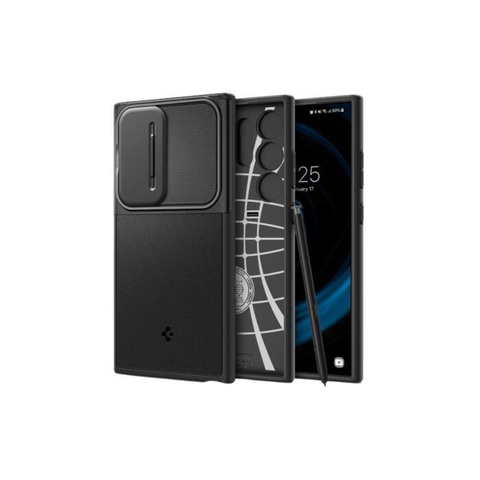 Spigen Galaxy S24 Ultra Case Camera Cover Optik Armor - Black Spigen Galaxy S24 Ultra Case Camera Cover Optik Armor - Black