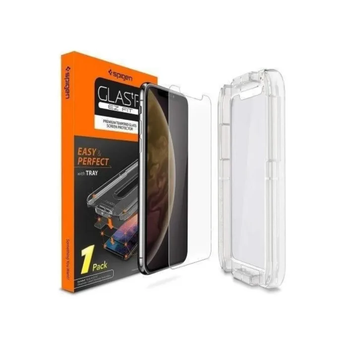 Spigen iPhone 11 / XR Tempered Glass with Tray 1 Pack GlastR EZ Fit - Transparency