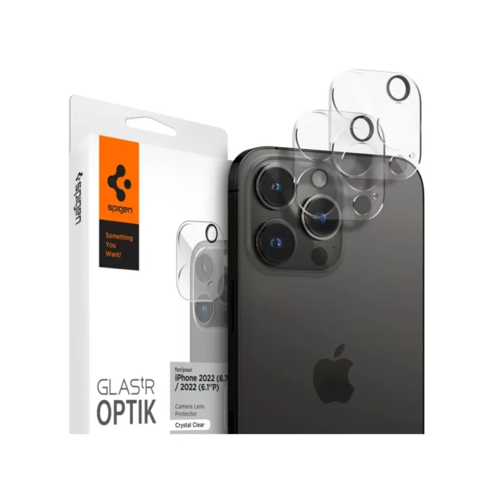 Spigen iPhone 14 Pro / 14 Pro Max Camera Lens Protector 2 Pack GlastR Optik - Crystal Clear