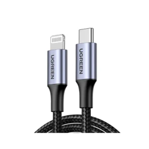 UGREEN Kabel Charger Lightning - USB C 3A 60W Braided 1m - Black