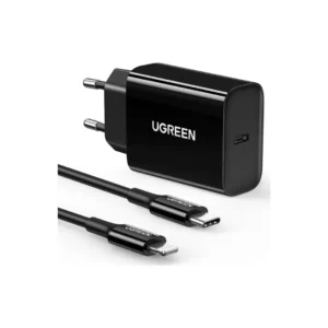 UGREEN Wall Charger 20W 1C + Kabel Charger USB C to Lightning - Black