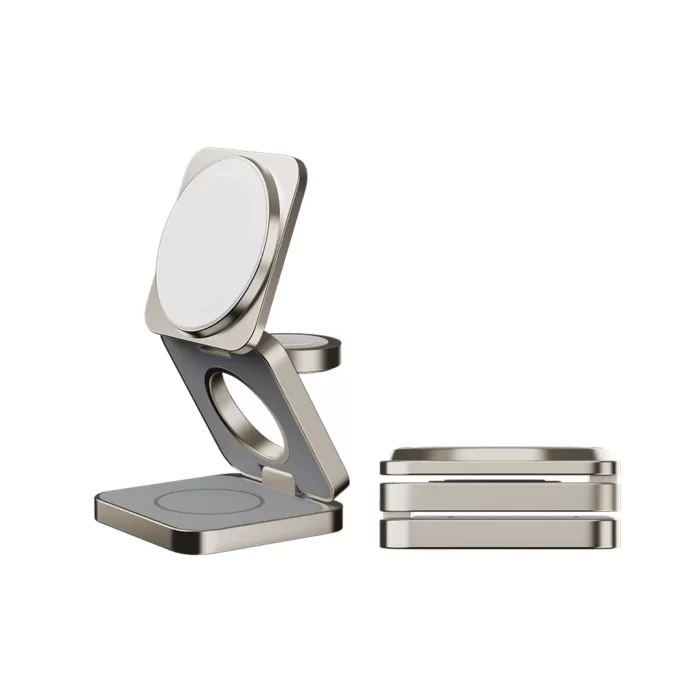 Stand Holder Magsafe Momax Q2.Mag Go 3in1 Magnetic 15W Qi2 Wireless Fast Charging Foldable Portable