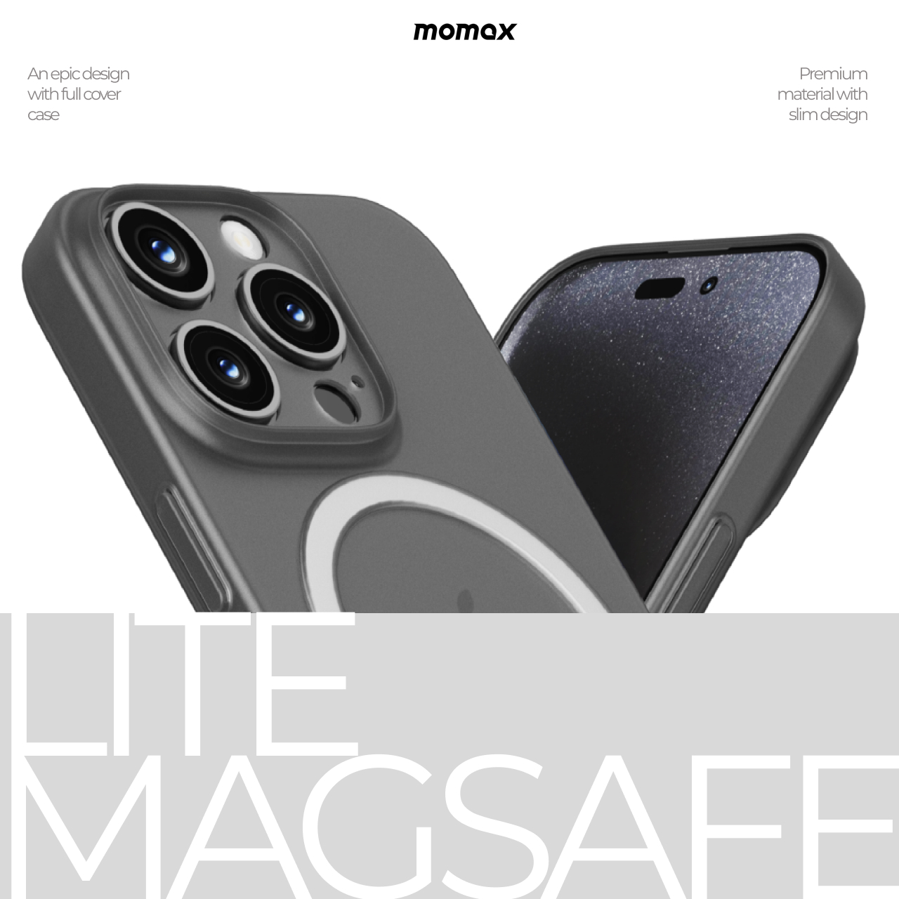 Momax Case iPhone 16 Pro Max Plus 16e CaseForm Lite Magnetic MagSafe Hybrid Slim Thin Clear Cover Casing - Gambar 2