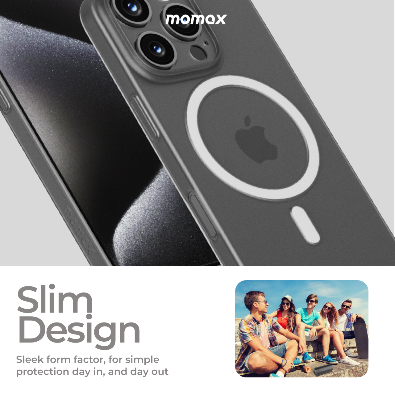 Momax Case iPhone 16 Pro Max Plus 16e CaseForm Lite Magnetic MagSafe Hybrid Slim Thin Clear Cover Casing - Gambar 3