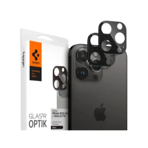 Spigen iPhone 16 Pro / 16 Pro Max / 15 Pro / 15 Pro Max / 14 Pro / 14 Pro Max Camera Lens Protector 2 Pack GlastR Optik - Black