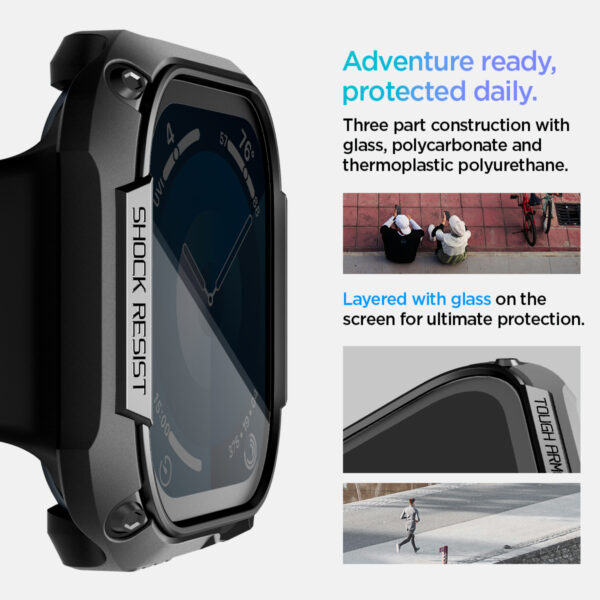 Case Apple Watch Series 10 46mm/42mm Spigen Tough Armor Anti Shock Scratch Shockproof iWatch Casing - Gambar 6