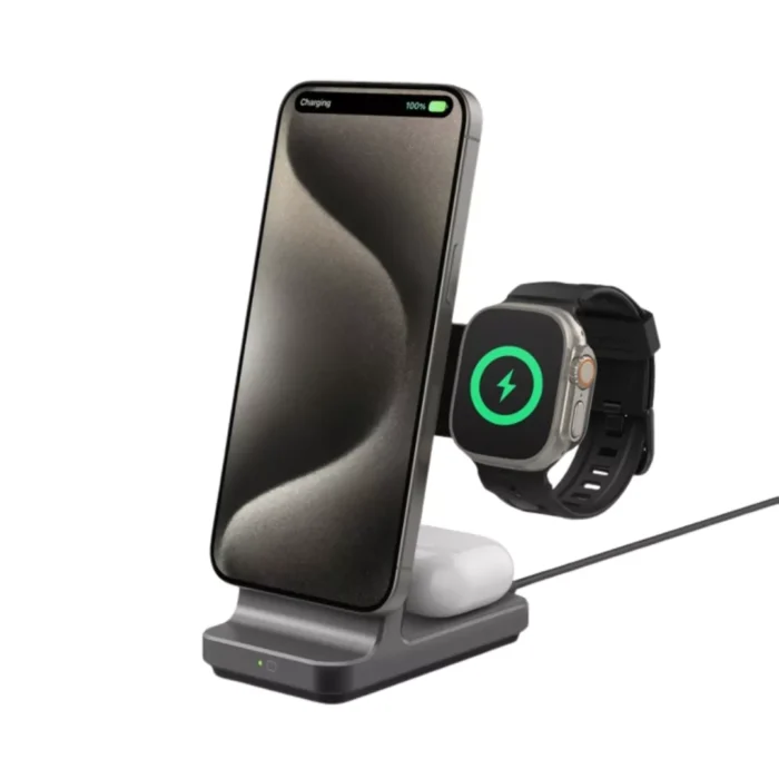 Spigen Wireless Charging Stand Magsafe 3 in 1 OneTap Pro 3 S3118W - Gunmetal