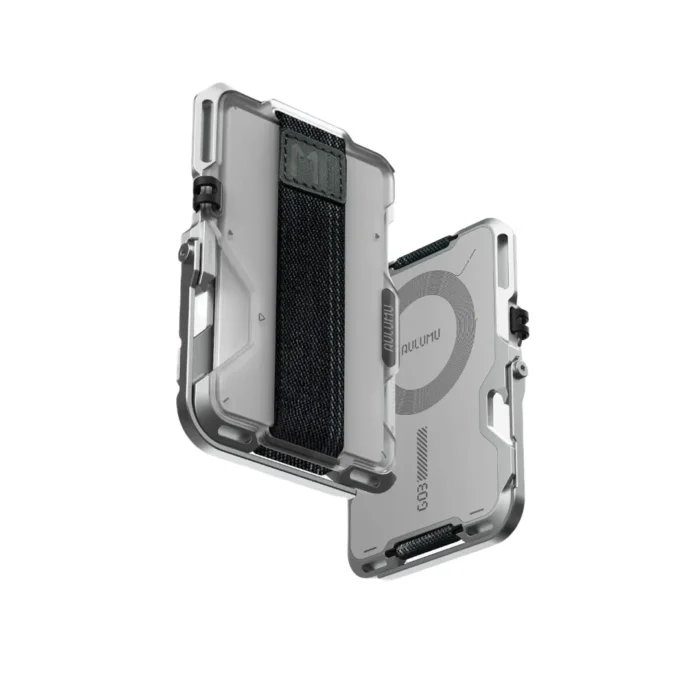 Aulumu Card Holder Magsafe Stand Multi-tool Metal Wallet - White Aulumu Card Holder Magsafe Stand Multi-tool Metal Wallet - White
