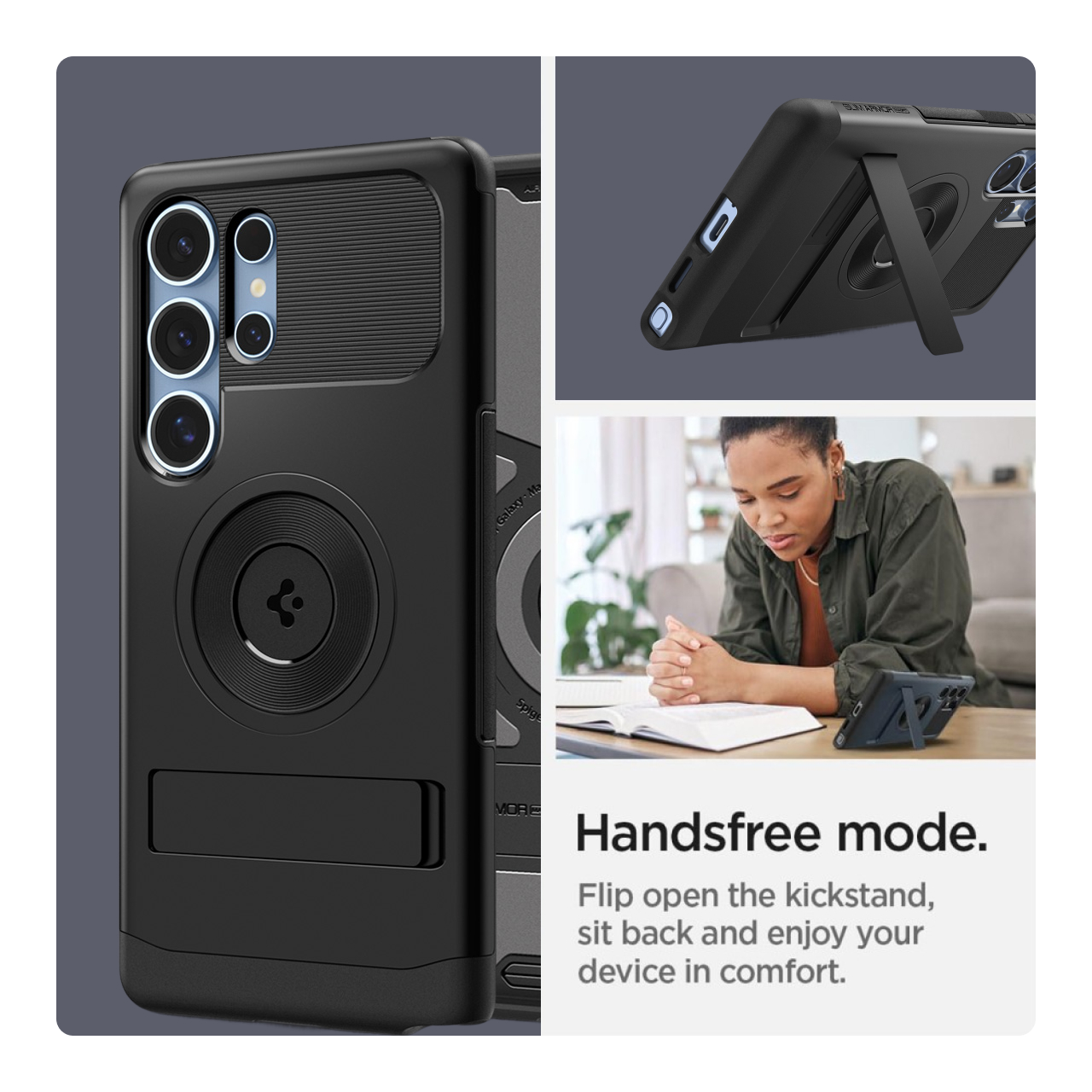 Case Samsung Galaxy S25 Ultra Plus Spigen Slim Armor MagFit Magnetic Stand Anti Crack Shock Casing - Gambar 5