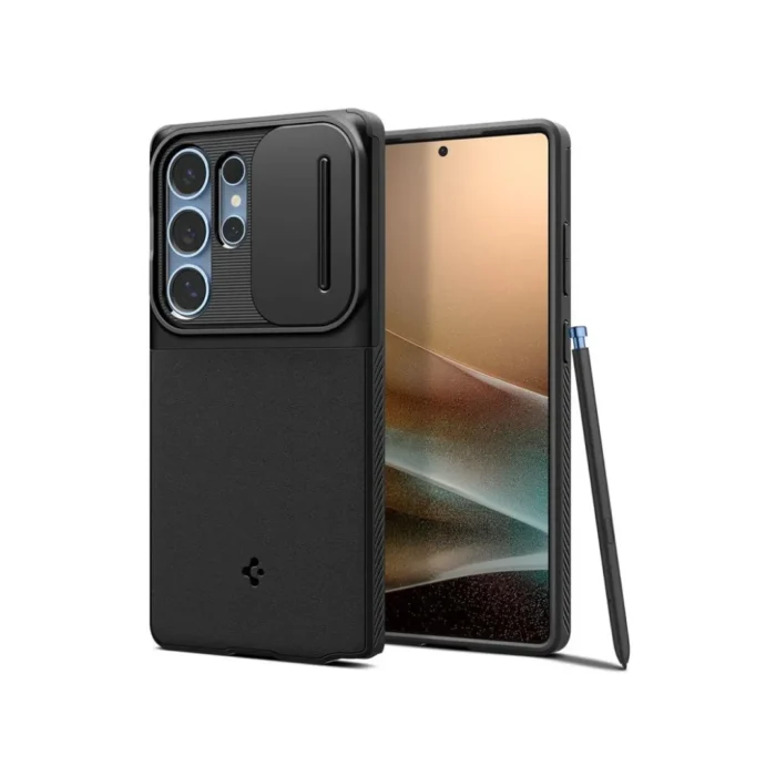 Spigen Galaxy S25 Ultra Case Camera Cover Optik Armor - Black Spigen Galaxy S25 Ultra Case Camera Cover Optik Armor - Black