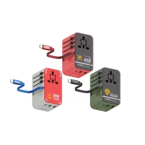 Travel Adaptor Charger Gundam LIMITED EDITION PD 35W 70W MOMAX 1-World Adaptor 4 Port Built-in USB C Fast Charging