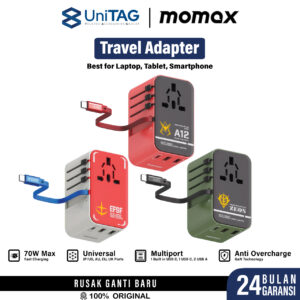 Travel Adaptor Charger Gundam LIMITED EDITION PD 35W 70W MOMAX 1-World Adaptor 4 Port Built-in USB C Fast Charging