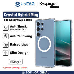 Case Samsung Galaxy S25 Ultra Plus Spigen Crystal Hybrid Magnetic MagFit Anti Crack Shock Casing
