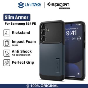 Case Samsung Galaxy S24 FE Spigen Slim Armor Matte Kick Stand Antishock Shockproof Hybrid Casing