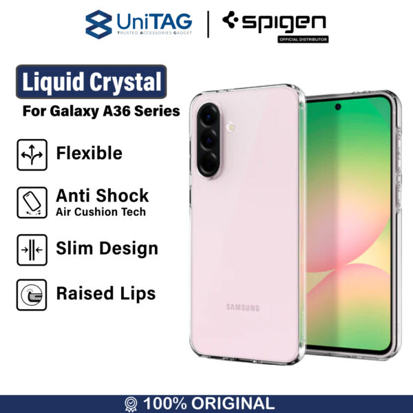 Case Samsung Galaxy A36 Spigen Liquid Crystal Softcase Clear TPU Transparan Casing