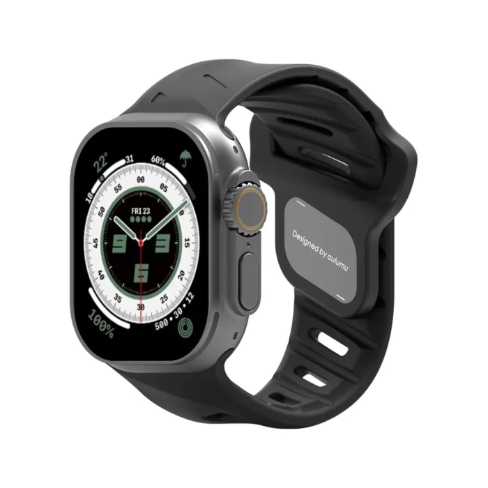 Aulumu Apple Watch 49mm : 46mm : 45mm : 44mm : 42mm (Series 3 : 2 : 1) Strap A02 Offbeat Sport Band - Black Aulumu Apple Watch 49mm / 46mm / 45mm / 44mm / 42mm (Series 3 / 2 / 1) Strap A02 Offbeat Sport Band - Black