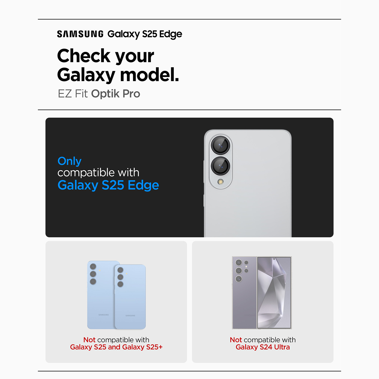 Camera Lens Protector Samsung Galaxy S25 Edge Spigen GlastR EZ Fit Optik Pro Tempered Glass - Gambar 6