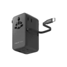 Momax Travel Adaptor 1-World2+ Mini Universal 4-Port 1A 2C + Built-in USB C (with Dual AC) PD QC GaN 100W - Black