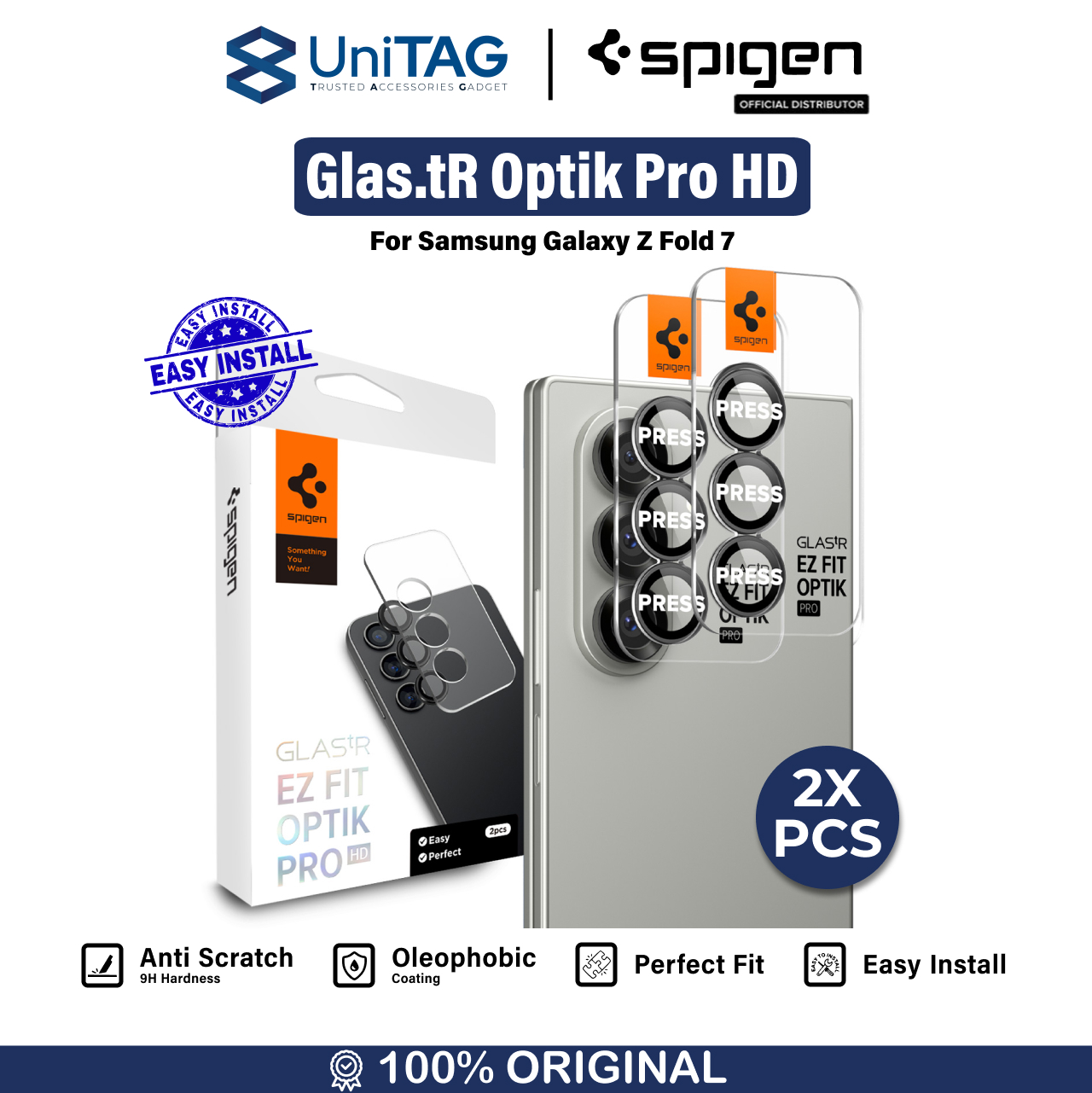 Camera Lens Protector Samsung Galaxy Z Fold 7 Spigen GlastR EZ Fit Pro Anti Gores Scratch Kamera