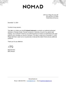 NOMAD AUTHORIZATION LETTER 2025