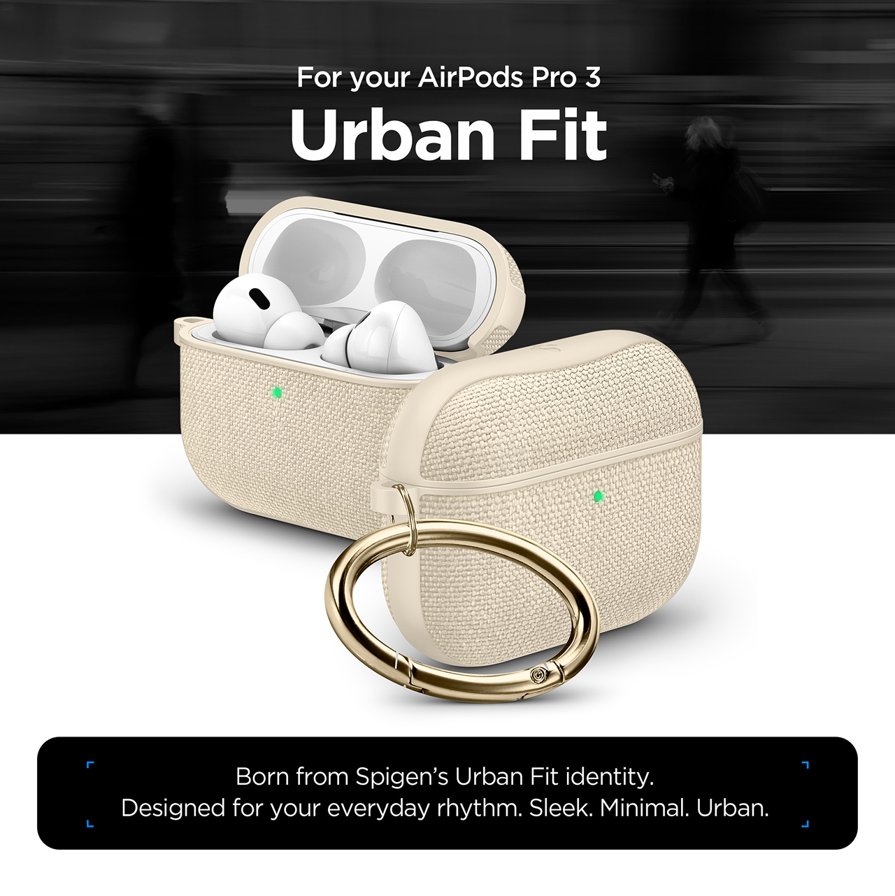 Case For AirPods Pro 3 Spigen Urban Fit Hard Cover Fabric Hook Anti Crack Slim Casing - Gambar 2