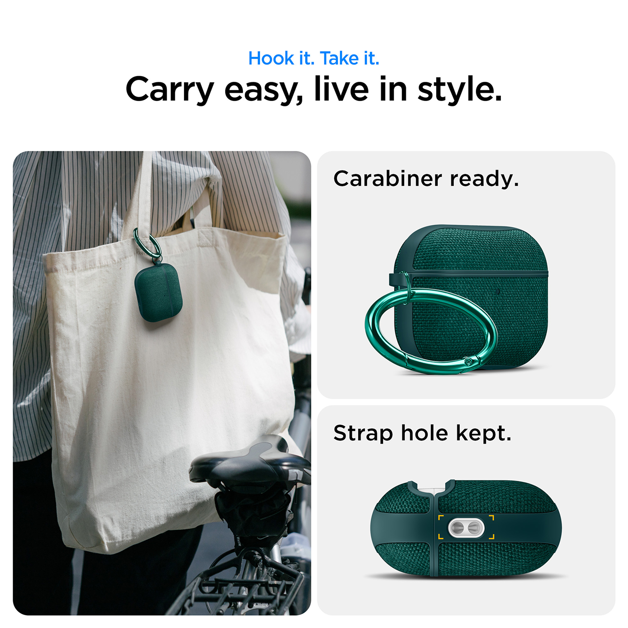 Case For AirPods Pro 3 Spigen Urban Fit Hard Cover Fabric Hook Anti Crack Slim Casing - Gambar 6