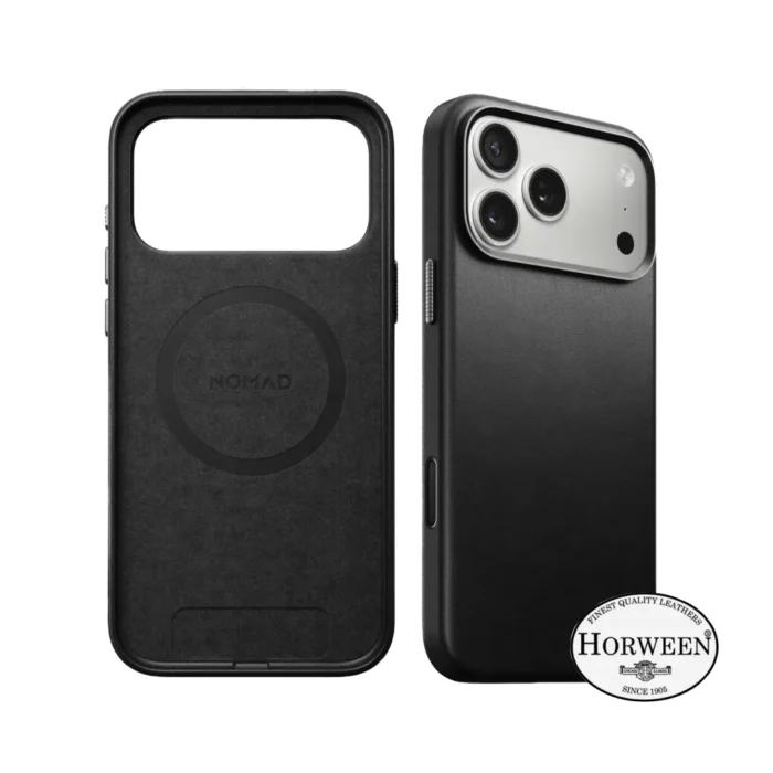 Nomad iPhone 17 Pro Max Case Magsafe Traditional Leather Case - Black Horween Nomad iPhone 17 Pro Max Case Magsafe Traditional Leather Case - Black Horween
