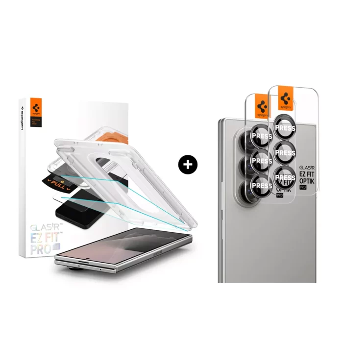 [Pro Bundle] Spigen for Samsung Galaxy Z Fold 7 Tempered Glass Spigen Glas tR EZ Fit Pro HD 9H Clear + Camera Lens Protector Spigen GlastR EZ Fit Pro Anti Gores Kamera