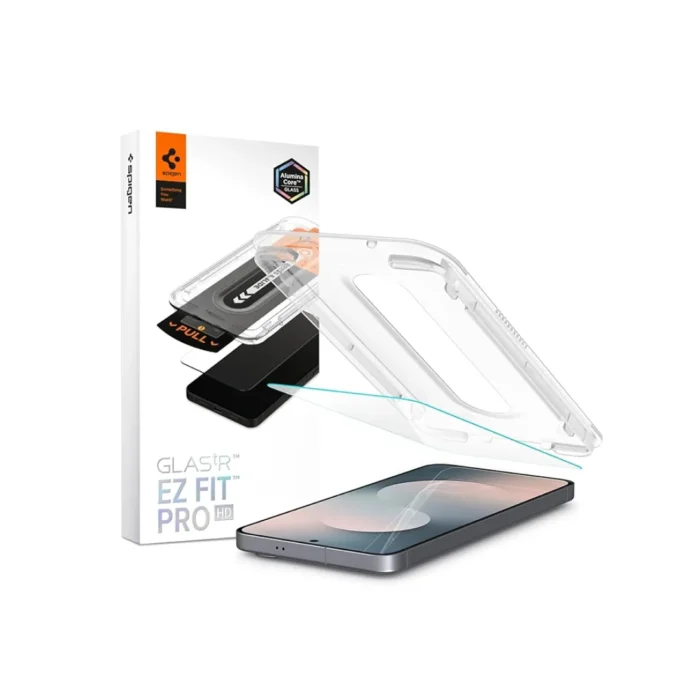 Spigen Galaxy S25 FE Tempered Glass with Tray 2 Pack GlastR EZ Fit Pro - Transparancy