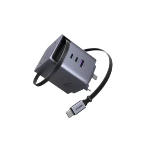 UGREEN Wall Charger 100W 2C 1A Built In Retractable Cable Charger USB C Nexode Pro - Gray