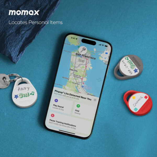 Momax AirTag Pinpop² Lite Universal GPS Smart Tracker Find My Locator Pelacak Anti Hilang Mini - Gambar 5