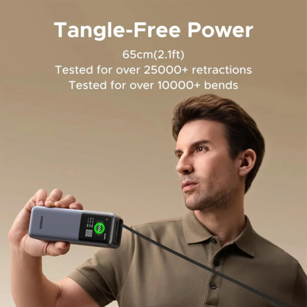 UGREEN Nexode Powerbank 20000mAh 165W for Laptop Macbook iPad Smart Digital Display Built-in Retractable Cable - Gambar 6