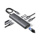 UGREEN Hub 6 in 1 USB C to 3A 3.0 1HDMI 1RJ45 1PD - Gray