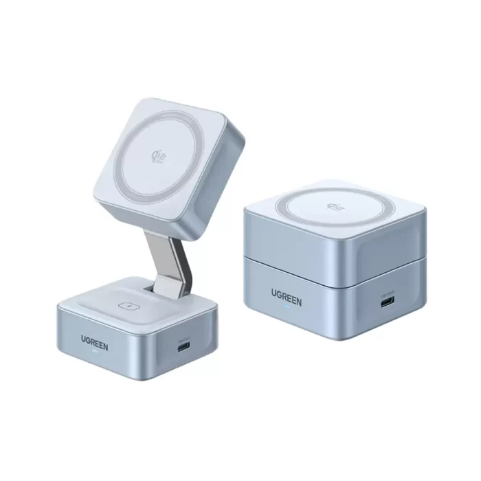 UGREEN Magsafe Wireless Charger Stand Magnetic 2 in 1 Fast Charging Qi2 25W Pengisi Daya Nirkabel for iPhone AirPods