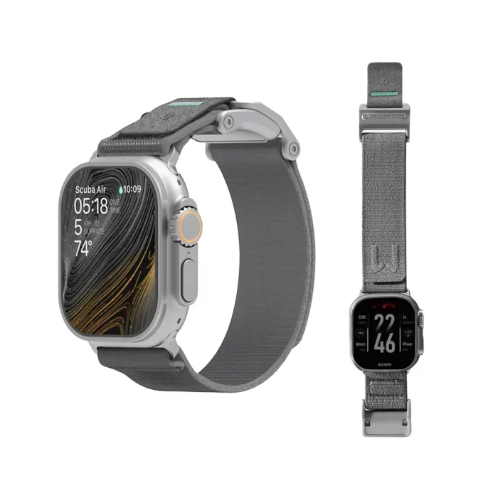 Aulumu Apple Watch 49mm / 46mm / 45mm / 44mm / 42mm (Series 3 / 2 / 1) Strap Mag Buckle Slim (New Design) - Silver