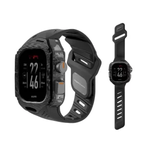 Aulumu Apple Watch Ultra 49mm (Series 3 : 2 : 1) Case Strap A01 Carbon Fiber FKM Band - Black