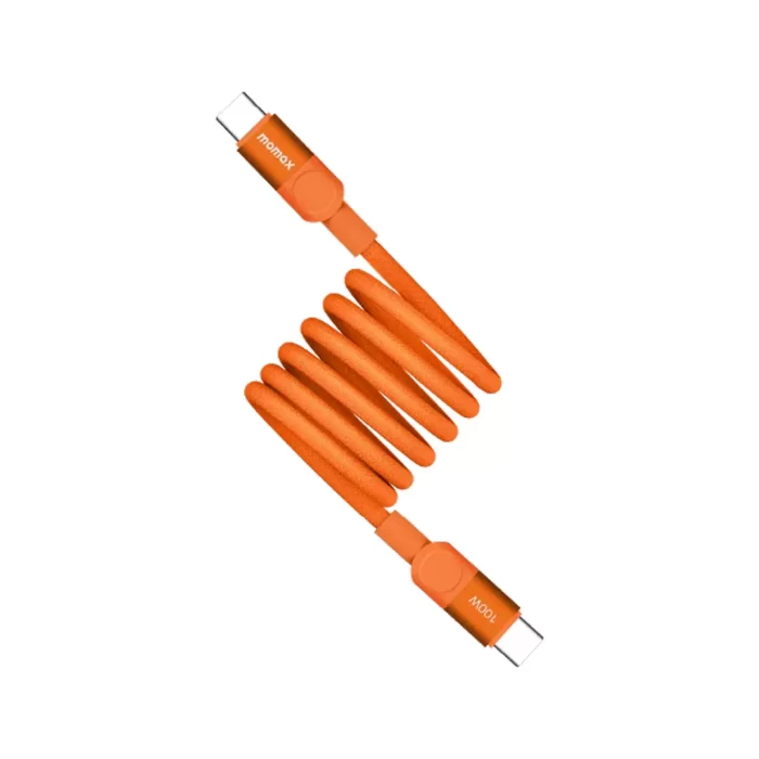 Momax Kabel Charger USB C - USB C 100W Mag Link PD 3.0 QC 3.0 1m - Orange