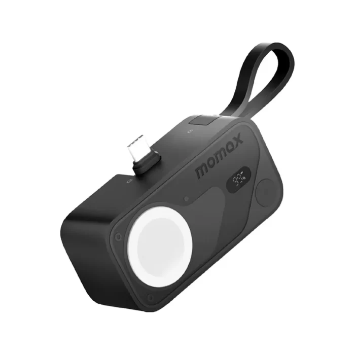 Momax Powerbank 3 in 1 1-Power X Pro Mini+ 5000mAh (+ 2 USB C Cable & Apple Watch Fast Charge) - Black