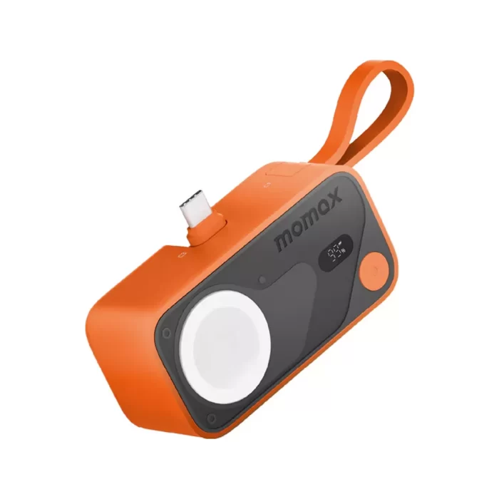 Momax Powerbank 3 in 1 1-Power X Pro Mini+ 5000mAh (+ 2 USB C Cable & Apple Watch Fast Charge) - Orange