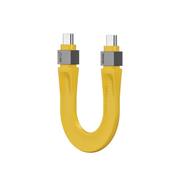 Sharge Kabel Charger USB C - USB C Flash Shadow 100W 10gbps 0.14m - Yellow Sharge Kabel Charger USB C - USB C Flash Shadow 100W 10gbps 0.14m - Yellow