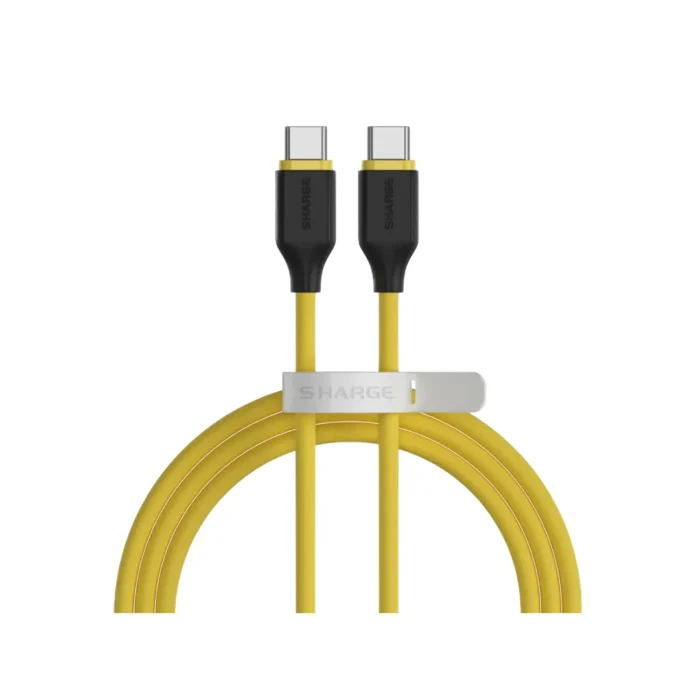Sharge Kabel Charger USB C - USB C Highly Elastic Rubber 100W 1.5m - Yellow