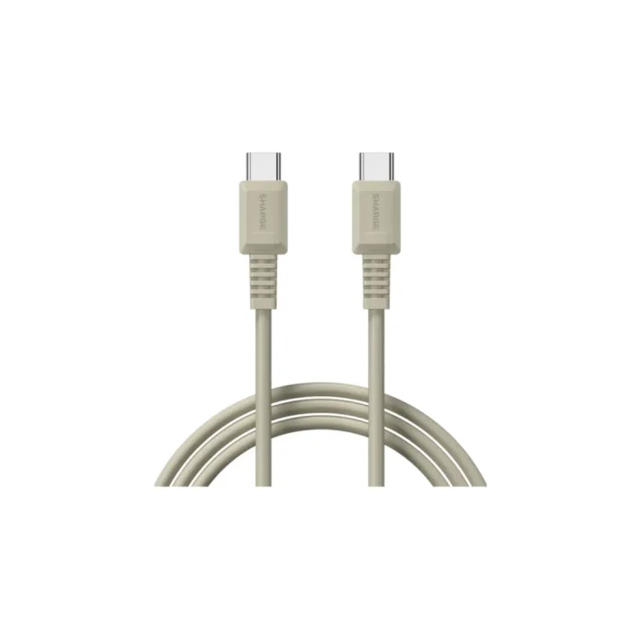 Sharge Kabel Charger USB C - USB C Retro Rubber 1000W 1.2m - White Retro
