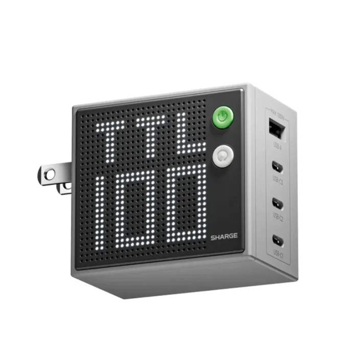 Sharge Wall Charger 1A 3C Pixel 100W GaN Charger - Gray