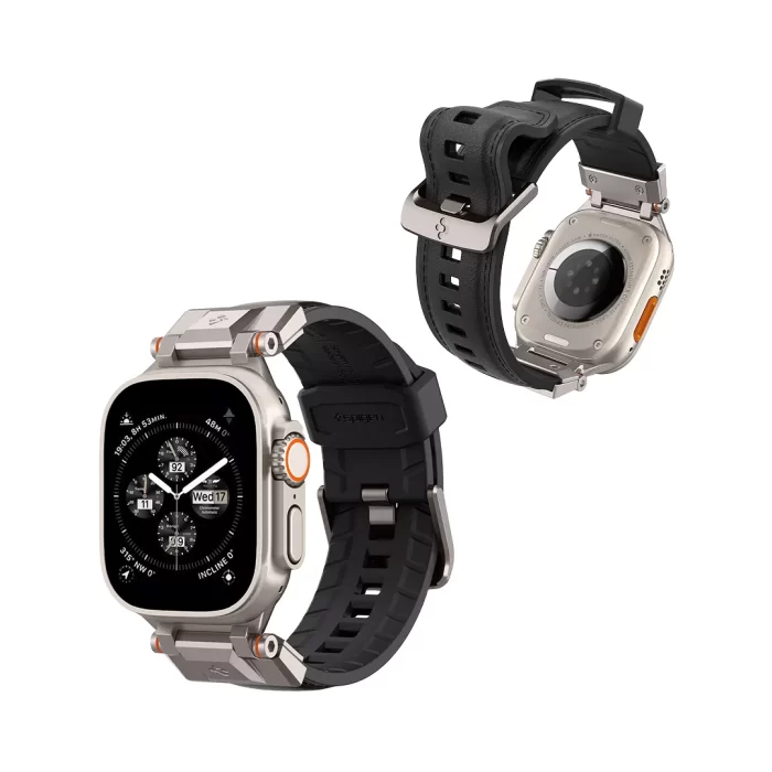 Spigen Apple Watch 49mm / 46mm / 45mm / 44mm / 42mm (Series 3 / 2 / 1) Strap DuraPro Armor PU - Black