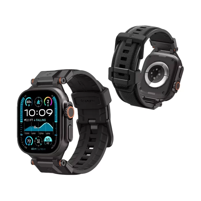 Spigen Apple Watch 49mm / 46mm / 45mm / 44mm / 42mm (Series 3 / 2 / 1) Strap Watch DuraPro Armor - Black Edition